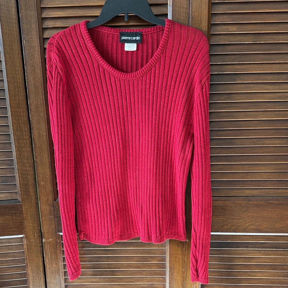 Pierre Cardin Red Ribbed Sweater